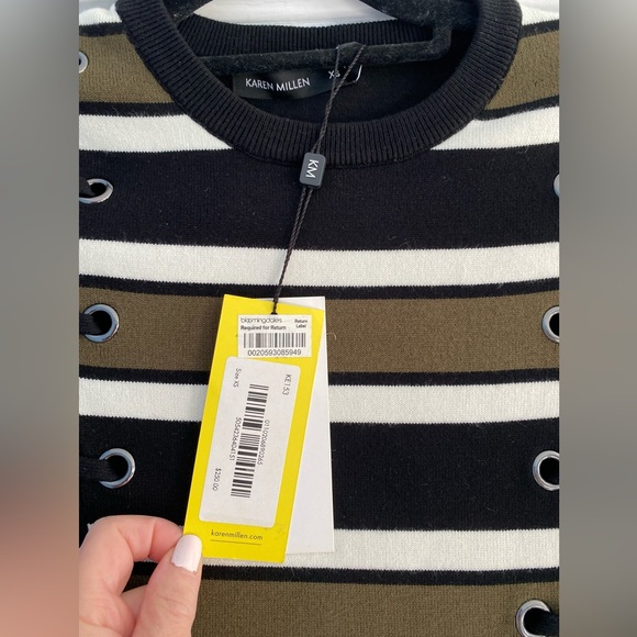 NWT Karen Millen Striped Bodycon Dress -Size XS - Picture 4 of 11